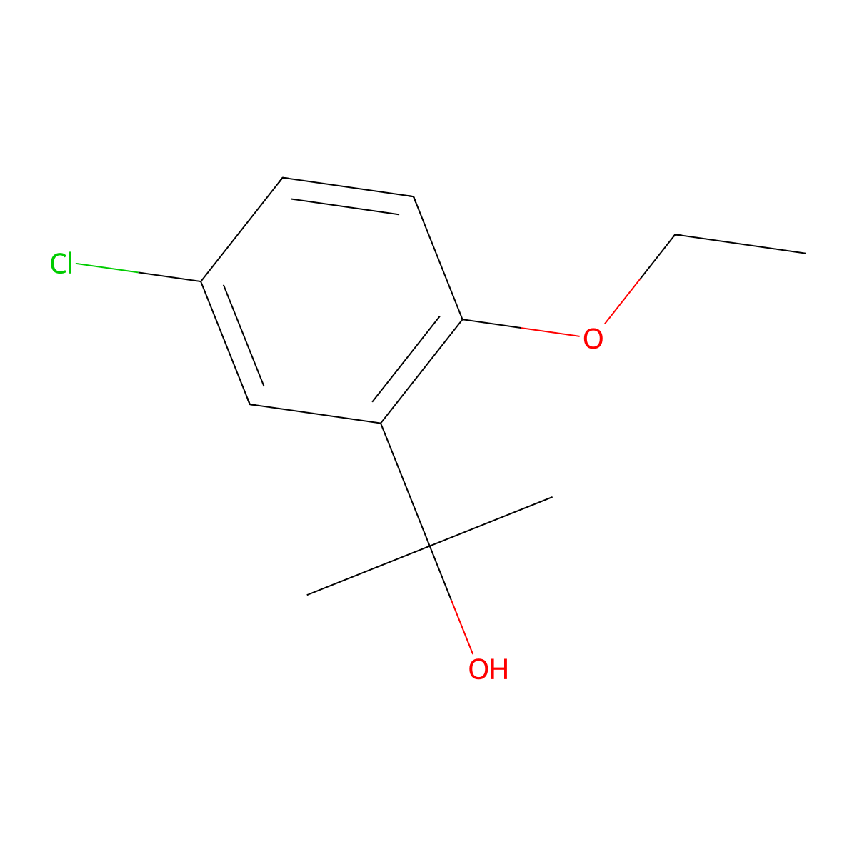 2-(5-Chloro-2-ethoxyphenyl)propan-2-ol molecular structure, CAS 2228327-77-1