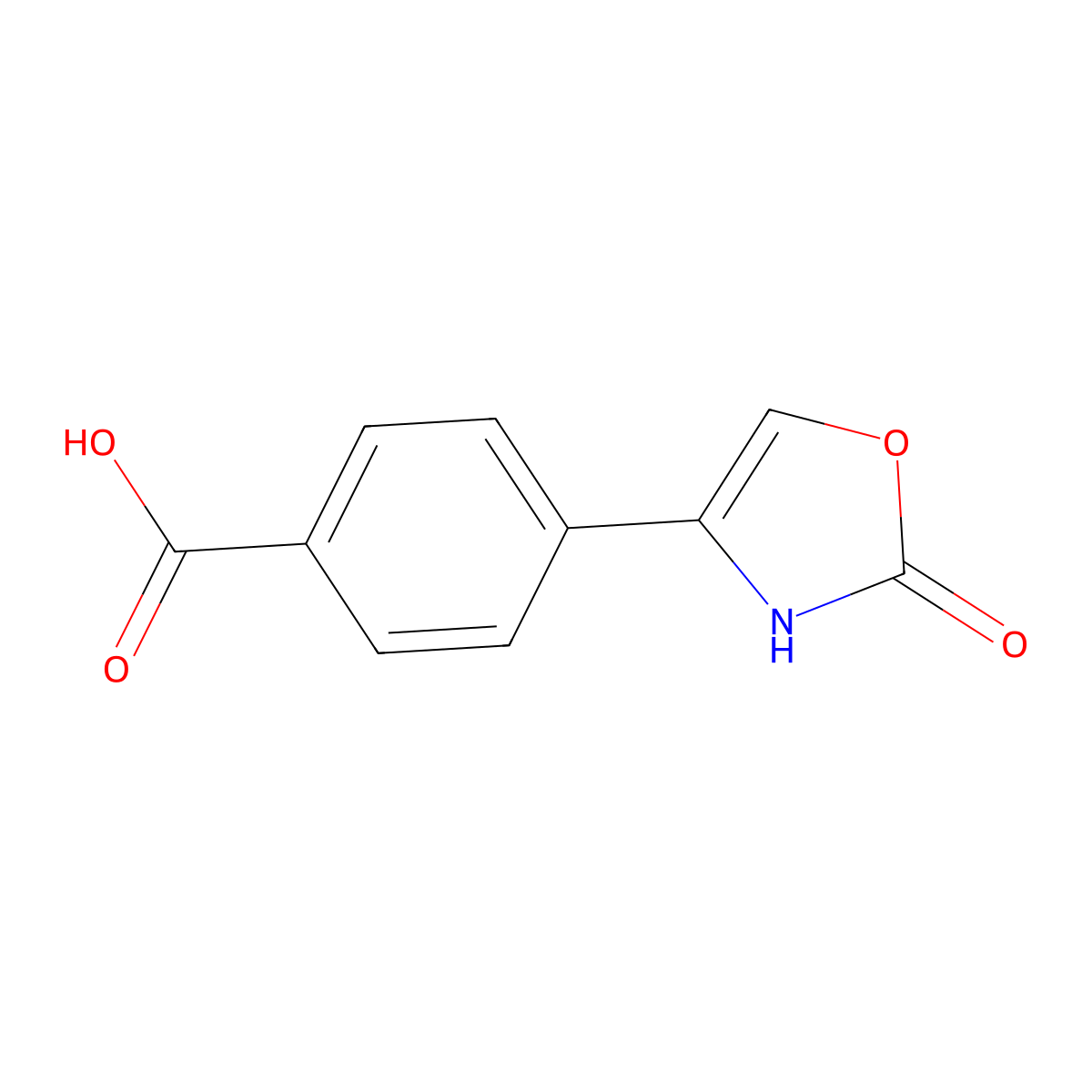 4-(2-Oxo-2,3-dihydro-1,3-oxazol-4-yl)benzoic acid molecular structure, CAS 2228327-84-0