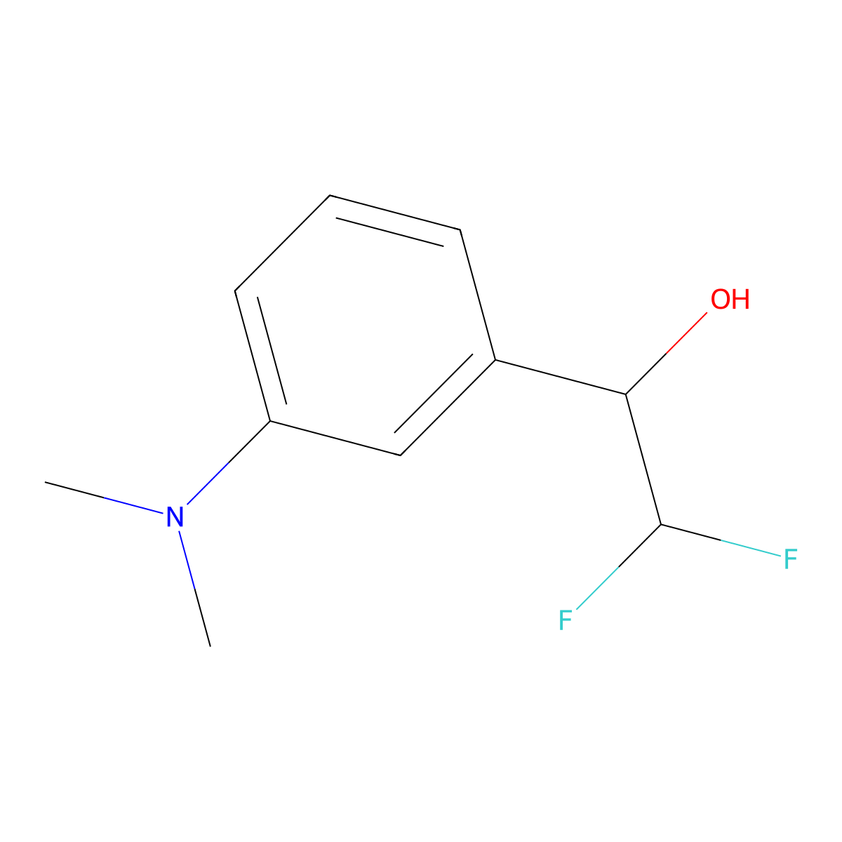 1-[3-(Dimethylamino)phenyl]-2,2-difluoroethan-1-ol molecular structure, CAS 2228334-32-3