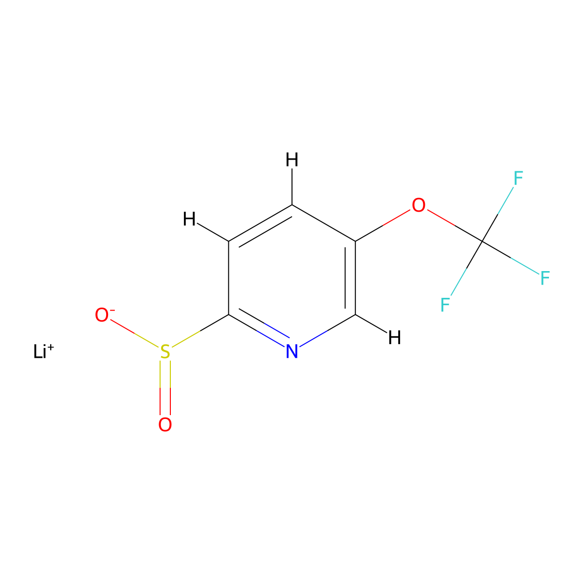 Lithium(1+) ion 5-(trifluoromethoxy)pyridine-2-sulfinate molecular structure, CAS 2228334-97-0