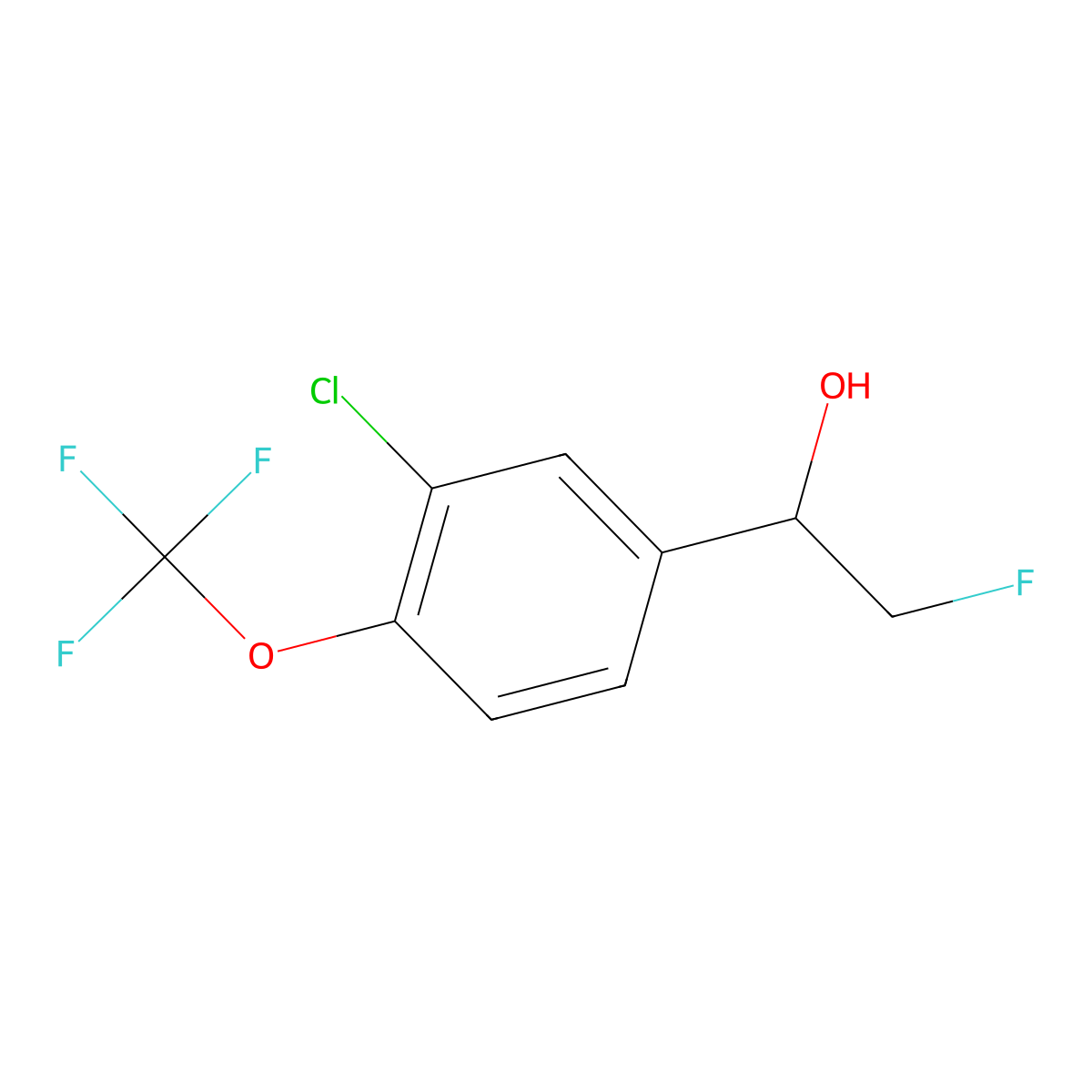 1-[3-Chloro-4-(trifluoromethoxy)phenyl]-2-fluoroethan-1-ol molecular structure, CAS 2228336-57-8