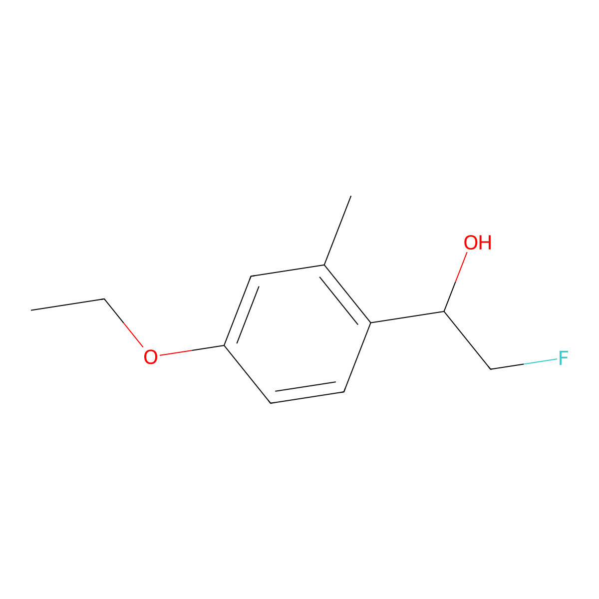 1-(4-Ethoxy-2-methylphenyl)-2-fluoroethan-1-ol molecular structure, CAS 2228336-95-4