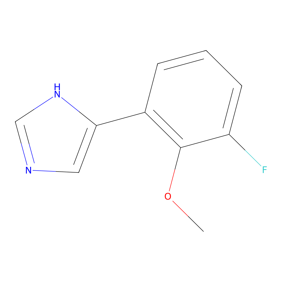 4-(3-fluoro-2-methoxyphenyl)-1H-imidazole molecular structure, CAS 2228337-19-5