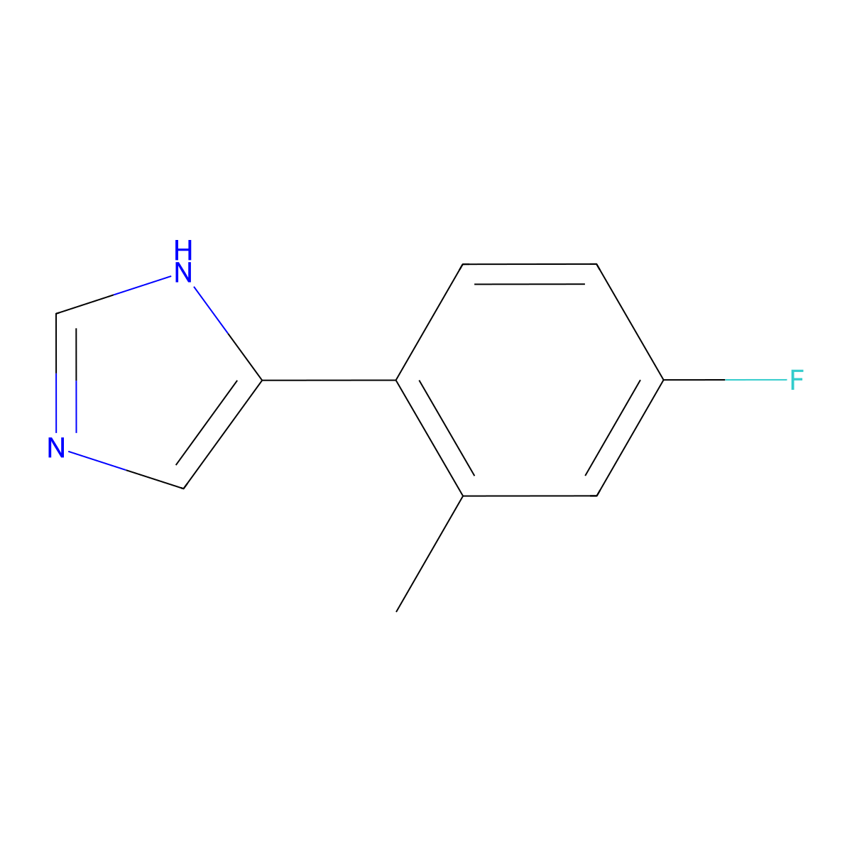 4-(4-fluoro-2-methylphenyl)-1H-imidazole molecular structure, CAS 2228337-79-7