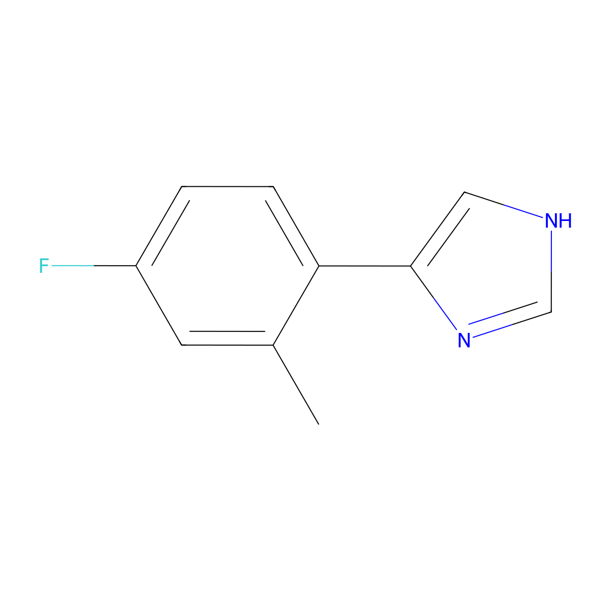 4-(4-fluoro-2-methylphenyl)-1H-imidazole molecular structure, CAS 2228337-79-7