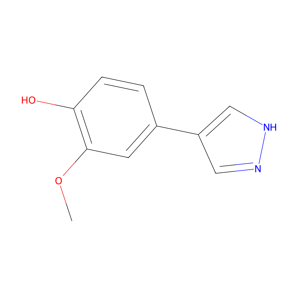 2-methoxy-4-(1H-pyrazol-4-yl)phenol molecular structure, CAS 2228337-87-7