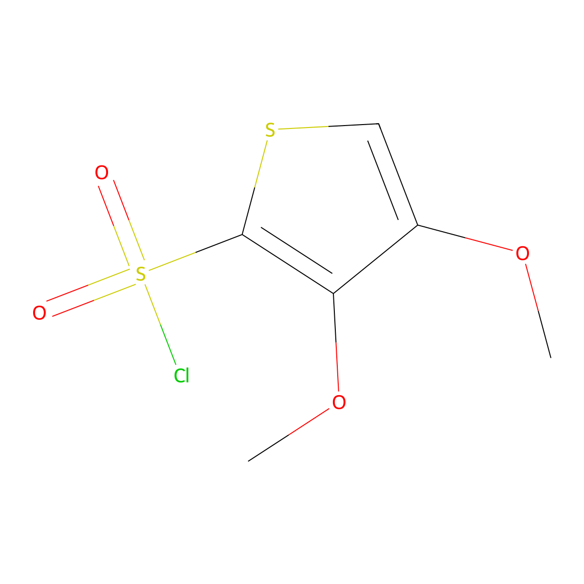 3,4-Dimethoxythiophene-2-sulfonyl chloride molecular structure, CAS 2228338-40-5