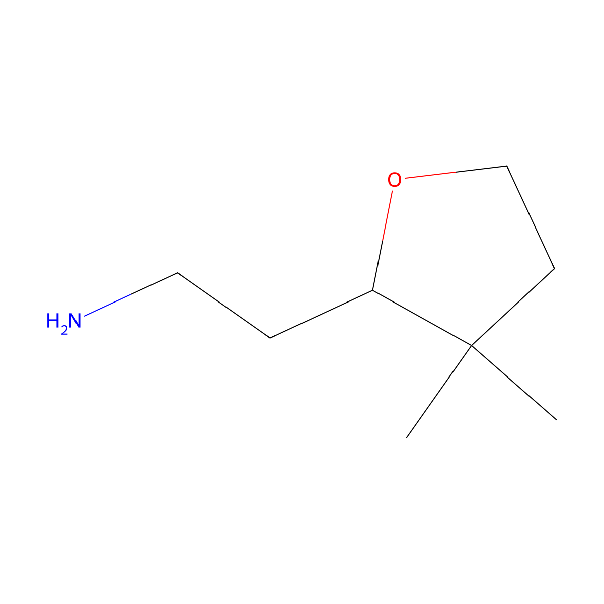 2-(3,3-Dimethyloxolan-2-yl)ethan-1-amine molecular structure, CAS 2228338-78-9