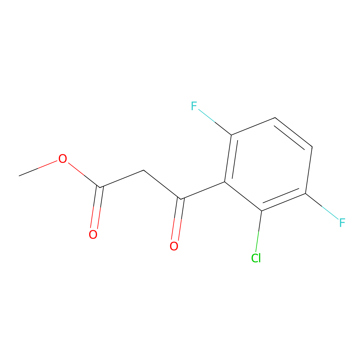 Methyl 3-(2-chloro-3,6-difluorophenyl)-3-oxopropanoate molecular structure, CAS 2228339-20-4