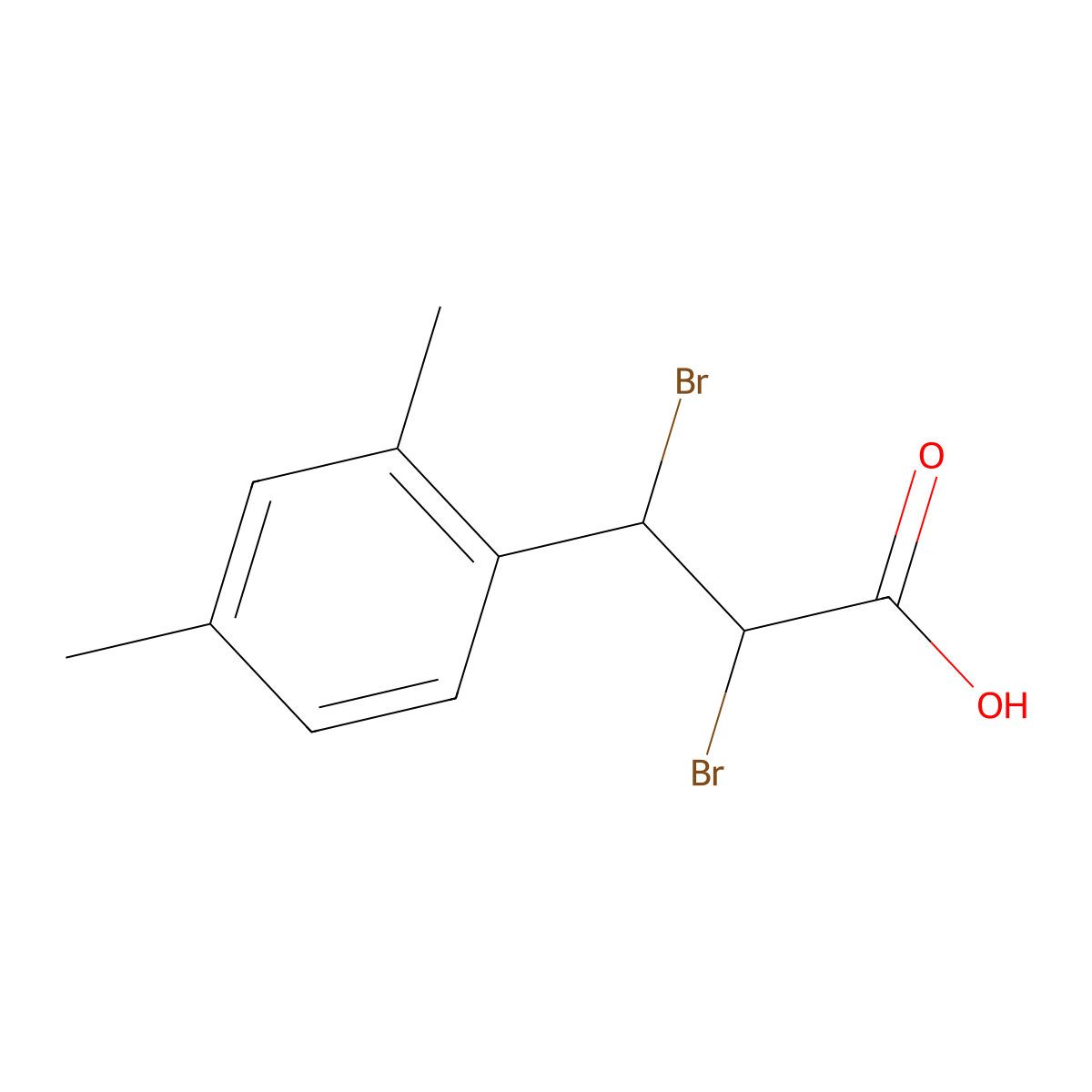 2,3-Dibromo-3-(2,4-dimethylphenyl)propanoic acid molecular structure, CAS 2228339-93-1