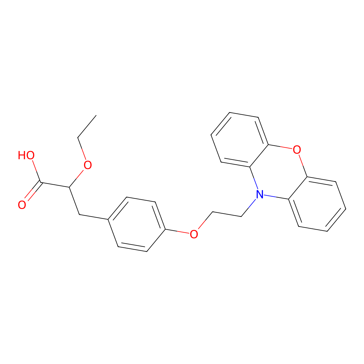 Ragaglitazar molecular structure, CAS 222834-30-2