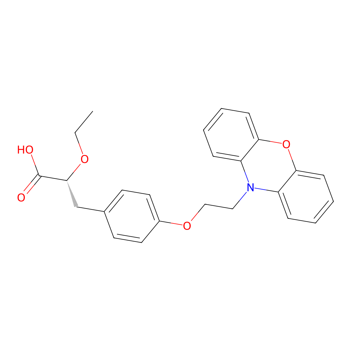 Ragaglitazar molecular structure, CAS 222834-30-2