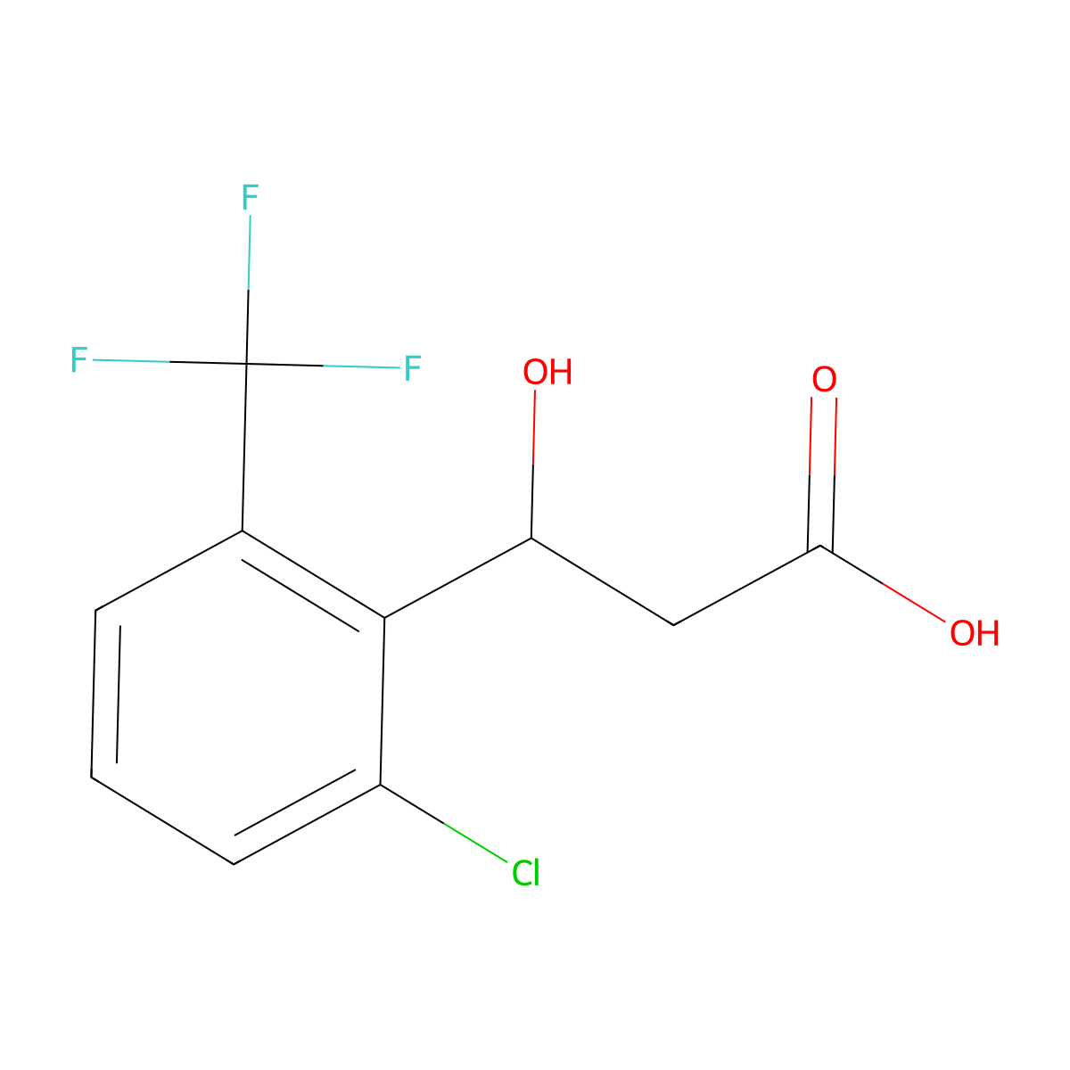 3-[2-Chloro-6-(trifluoromethyl)phenyl]-3-hydroxypropanoic acid molecular structure, CAS 2228342-10-5