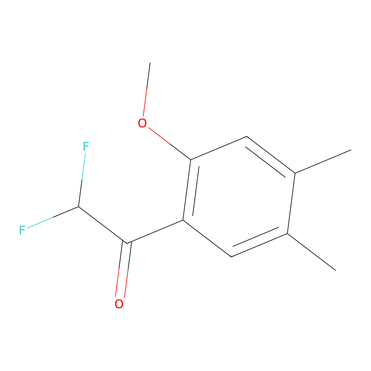 2,2-Difluoro-1-(2-methoxy-4,5-dimethylphenyl)ethanone molecular structure, CAS 2228343-65-3