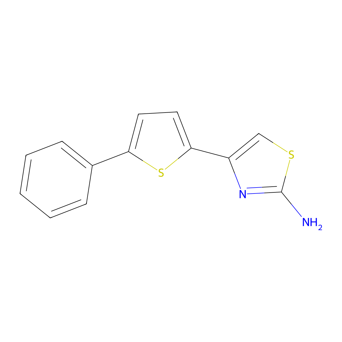 4-(5-Phenylthiophen-2-yl)-1,3-thiazol-2-amine molecular structure, CAS 2228344-47-4