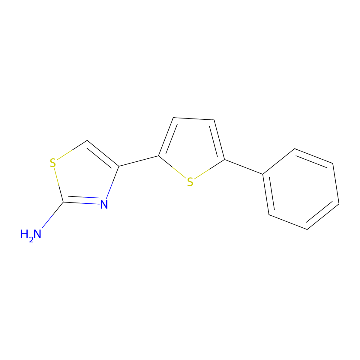 4-(5-Phenylthiophen-2-yl)-1,3-thiazol-2-amine molecular structure, CAS 2228344-47-4