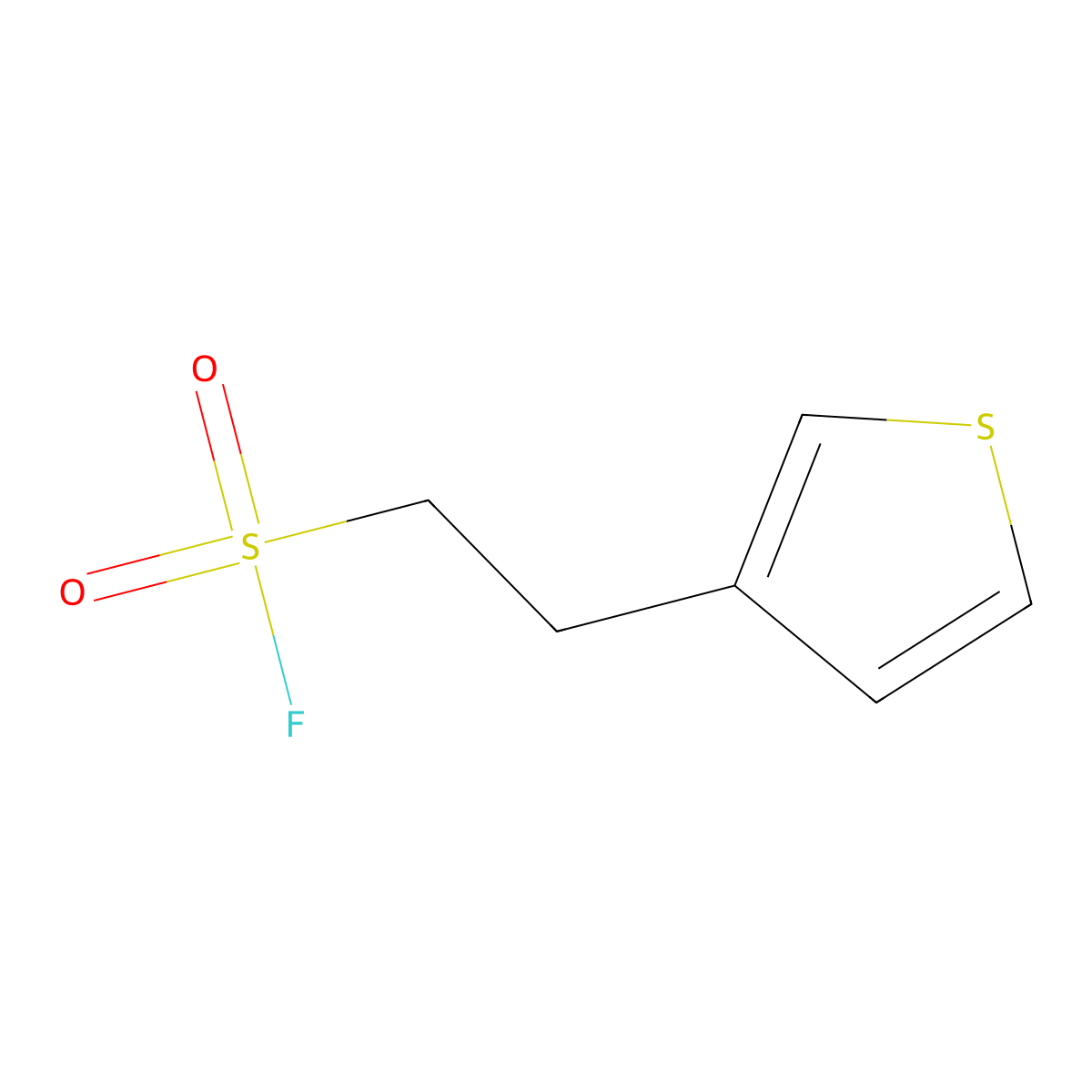 2-(Thiophen-3-yl)ethane-1-sulfonyl fluoride molecular structure, CAS 2228345-51-3