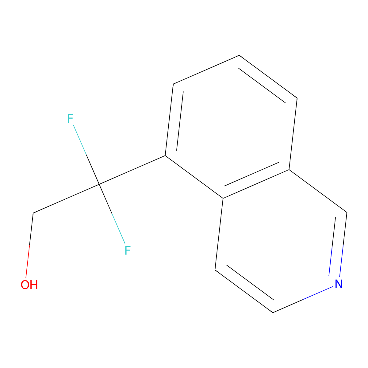 2,2-Difluoro-2-(isoquinolin-5-yl)ethan-1-ol molecular structure, CAS 2228345-83-1