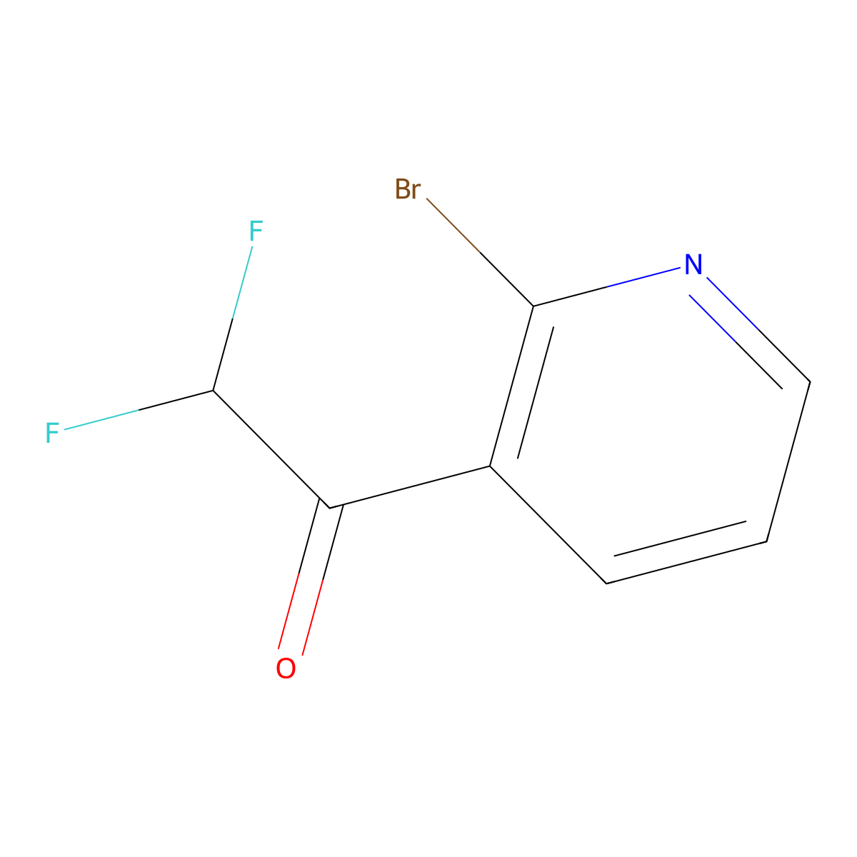 1-(2-Bromopyridin-3-yl)-2,2-difluoroethan-1-one molecular structure, CAS 2228345-84-2