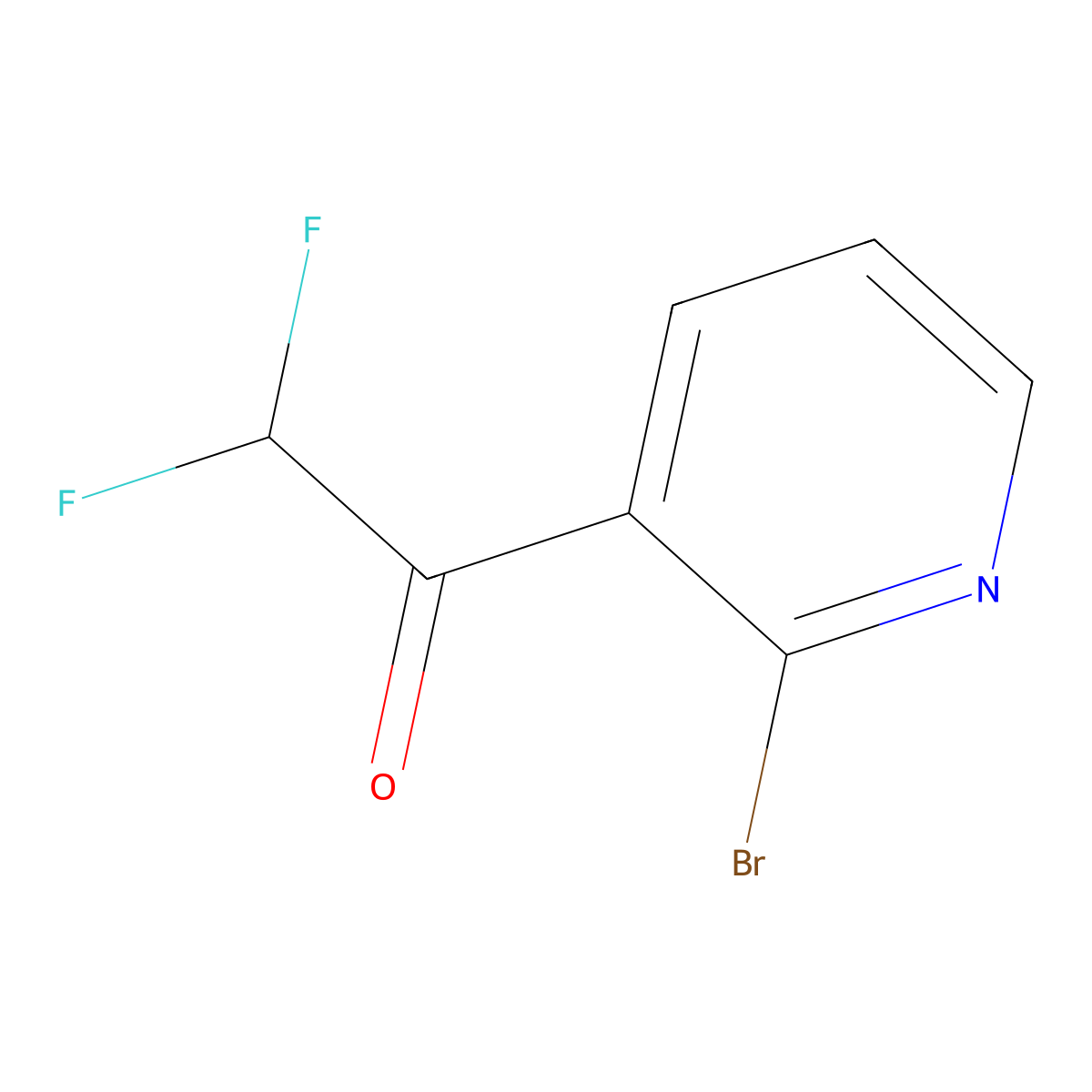 1-(2-Bromopyridin-3-yl)-2,2-difluoroethan-1-one molecular structure, CAS 2228345-84-2