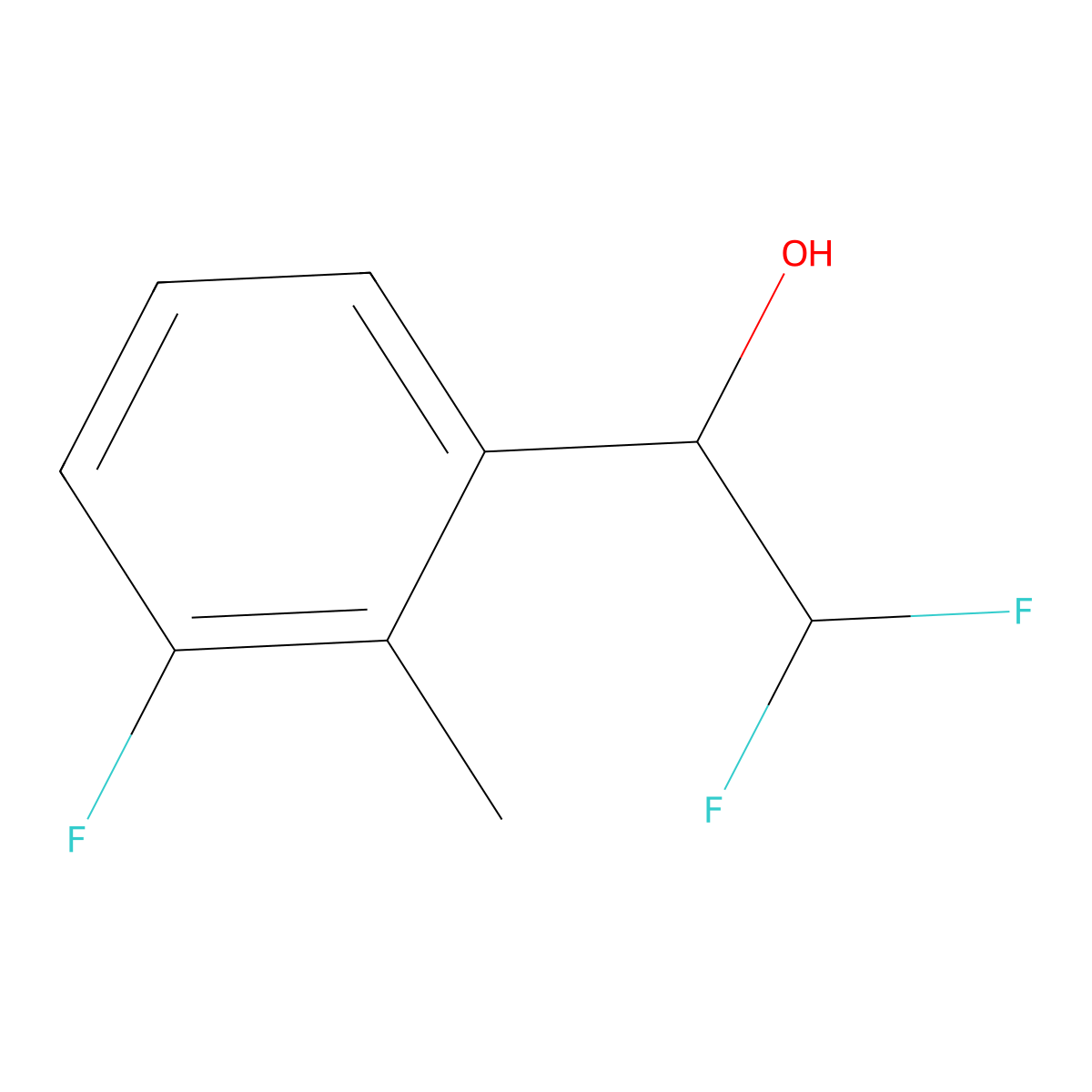 2,2-Difluoro-1-(3-fluoro-2-methylphenyl)ethan-1-ol molecular structure, CAS 2228346-91-4