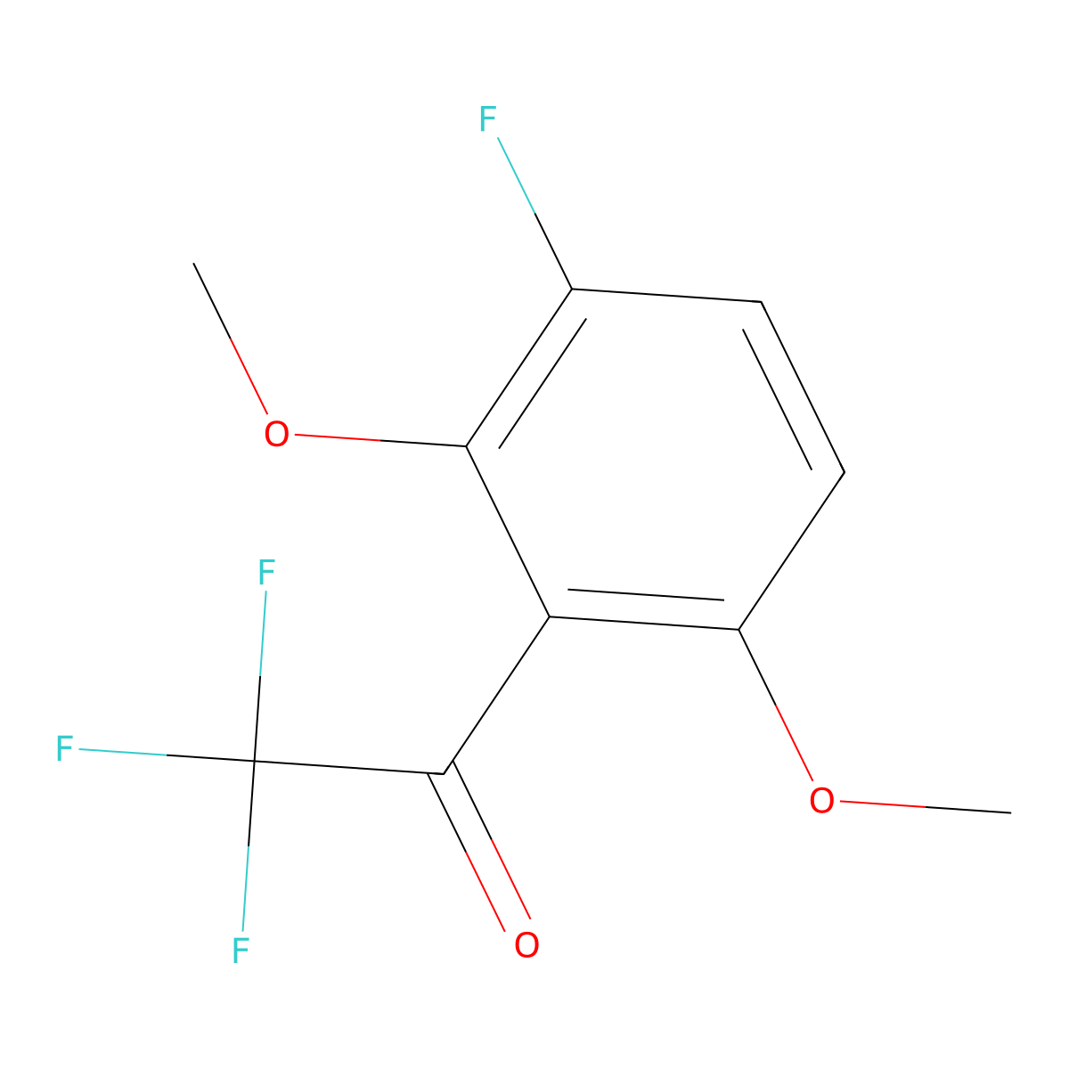 2,2,2-Trifluoro-1-(3-fluoro-2,6-dimethoxyphenyl)ethan-1-one molecular structure, CAS 2228347-58-6