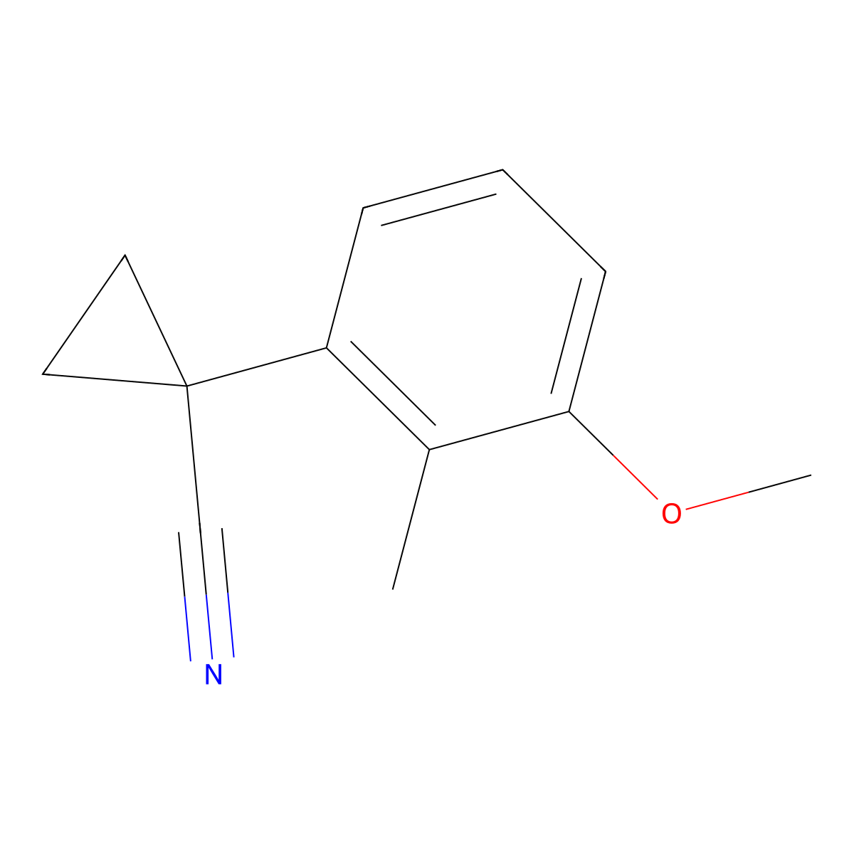 1-(3-Methoxy-2-methylphenyl)cyclopropane-1-carbonitrile molecular structure, CAS 2228349-42-4