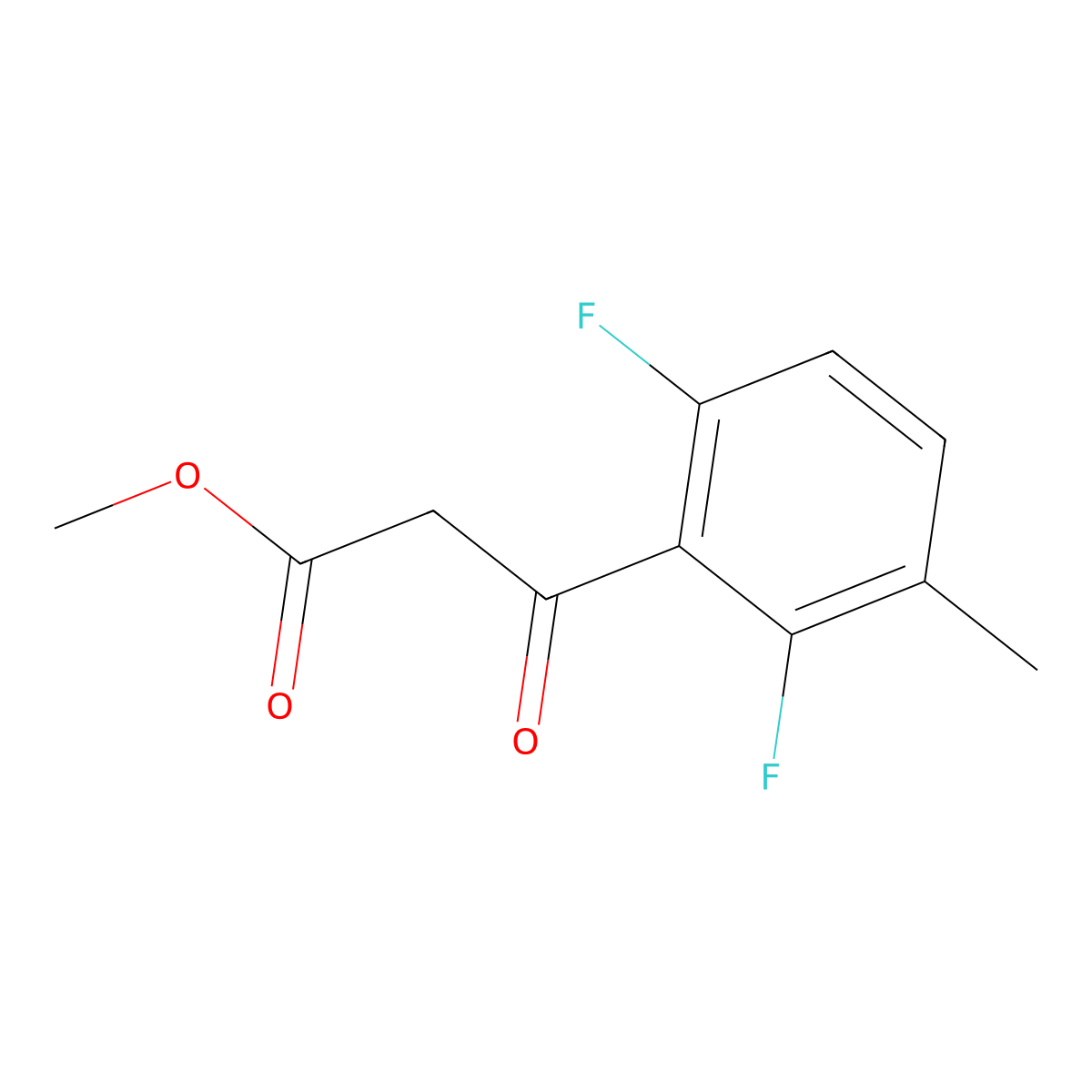 Methyl 3-(2,6-difluoro-3-methylphenyl)-3-oxopropanoate molecular structure, CAS 2228352-06-3