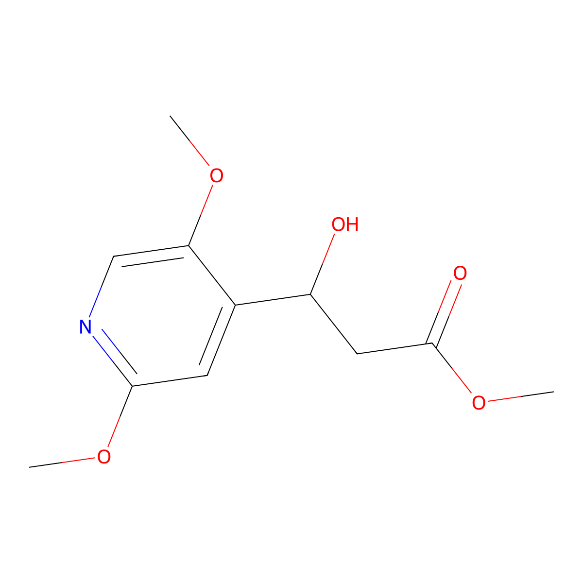 Methyl 3-(2,5-dimethoxypyridin-4-yl)-3-hydroxypropanoate molecular structure, CAS 2228352-41-6