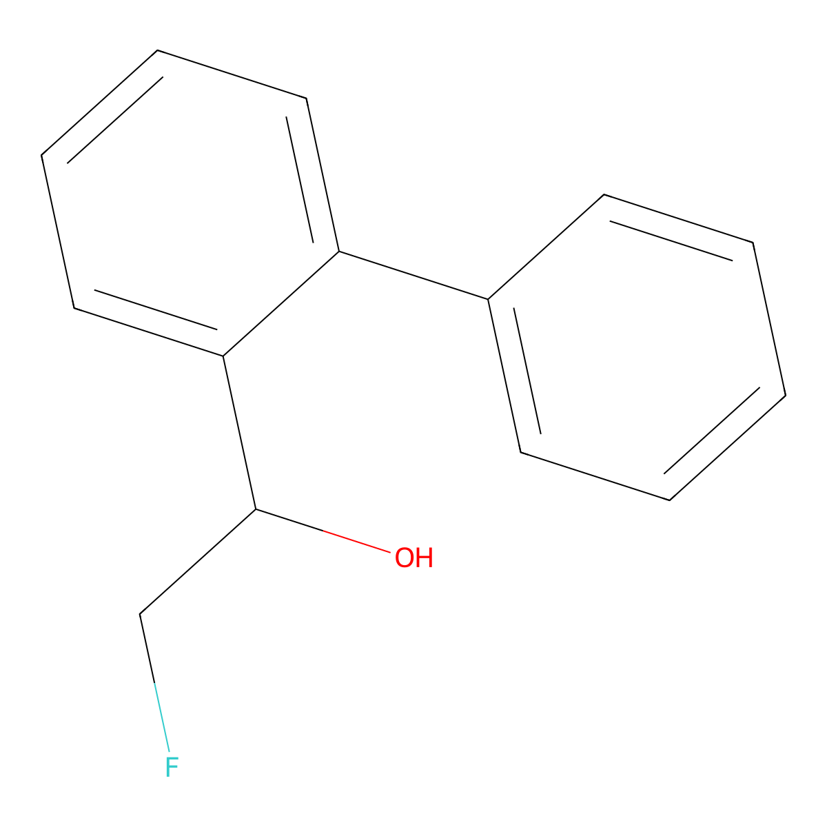 2-Fluoro-1-(2-phenylphenyl)ethan-1-ol molecular structure, CAS 2228352-93-8