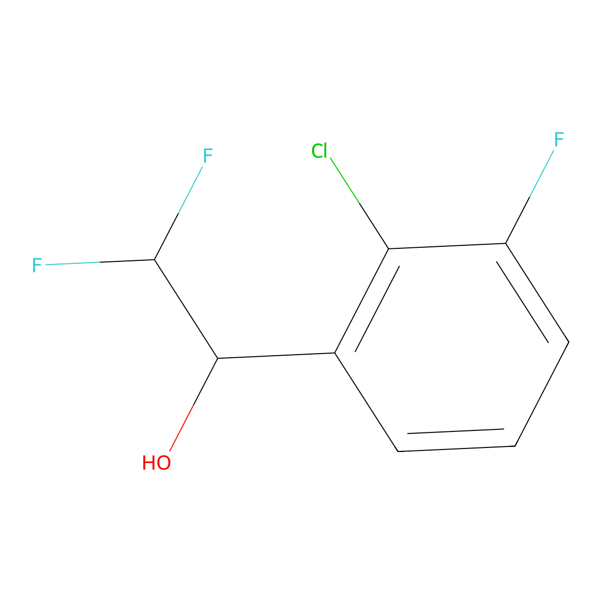 1-(2-Chloro-3-fluorophenyl)-2,2-difluoroethan-1-ol molecular structure, CAS 2228353-99-7