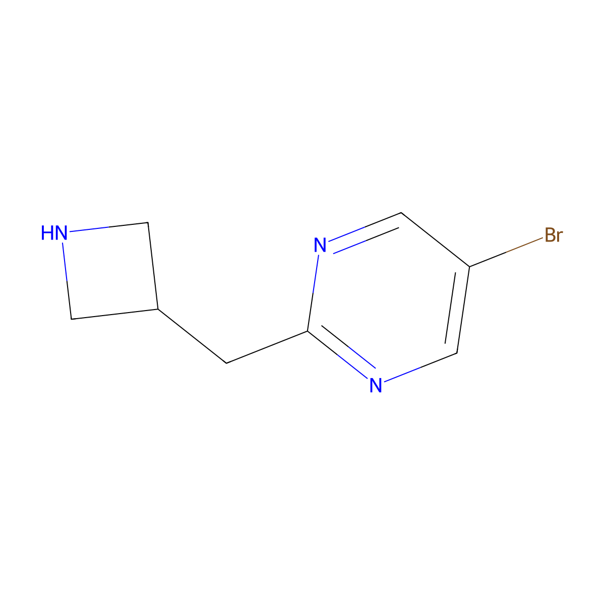 2-[(Azetidin-3-yl)methyl]-5-bromopyrimidine molecular structure, CAS 2228355-67-5