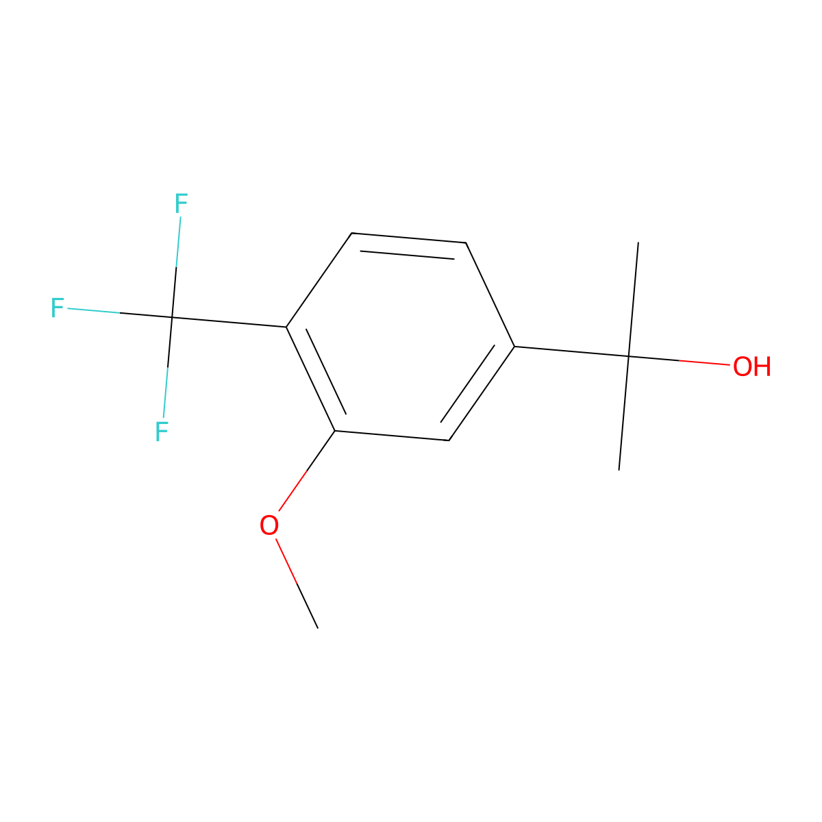 2-[3-Methoxy-4-(trifluoromethyl)phenyl]propan-2-ol molecular structure, CAS 2228355-72-2
