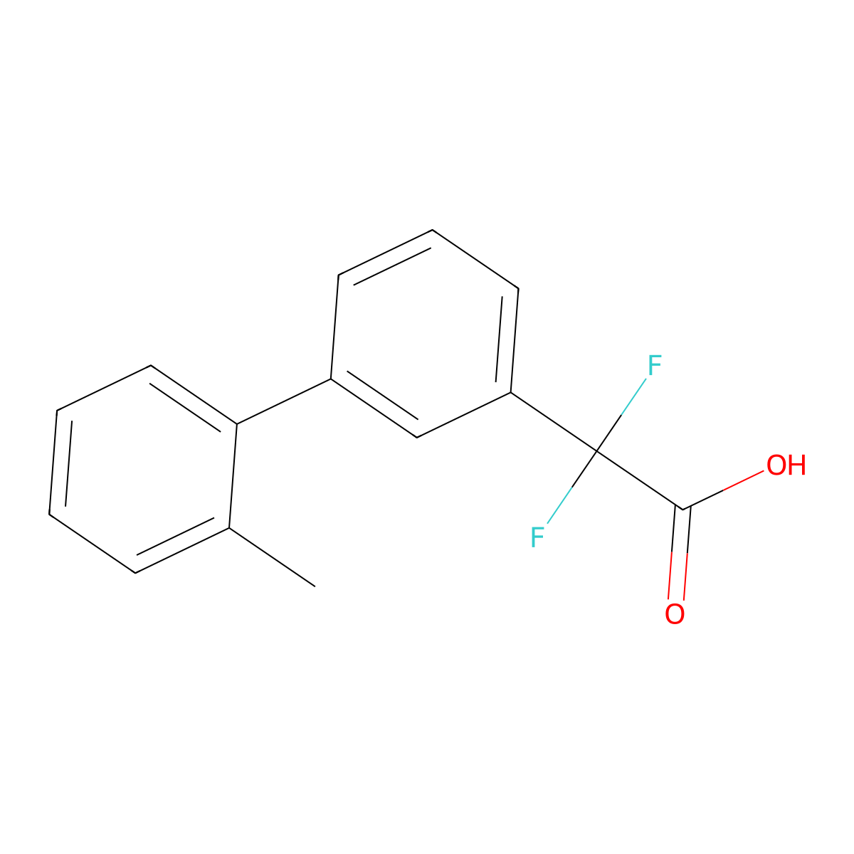 2,2-Difluoro-2-[3-(2-methylphenyl)phenyl]acetic acid molecular structure, CAS 2228356-80-5