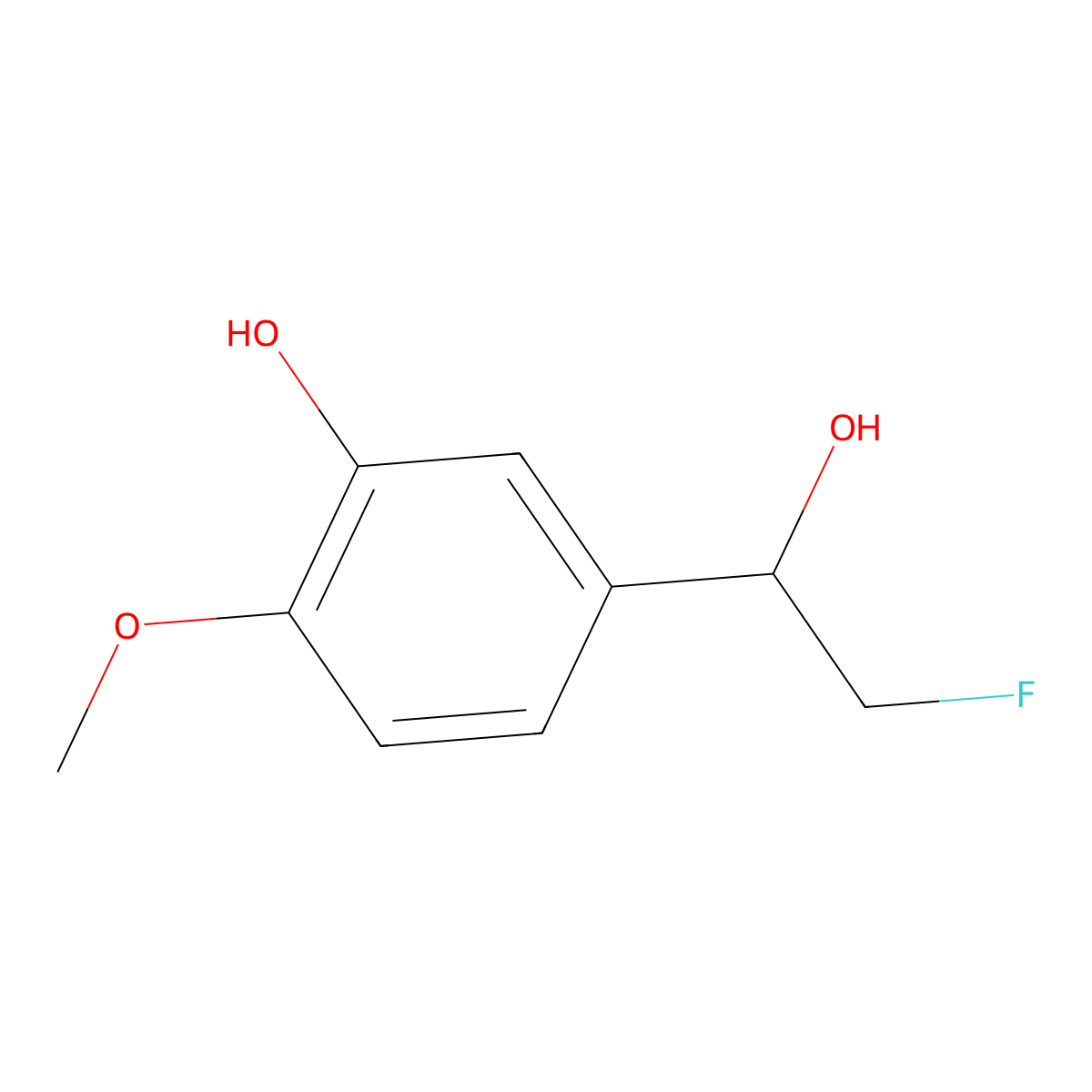 5-(2-Fluoro-1-hydroxyethyl)-2-methoxyphenol molecular structure, CAS 2228358-92-5