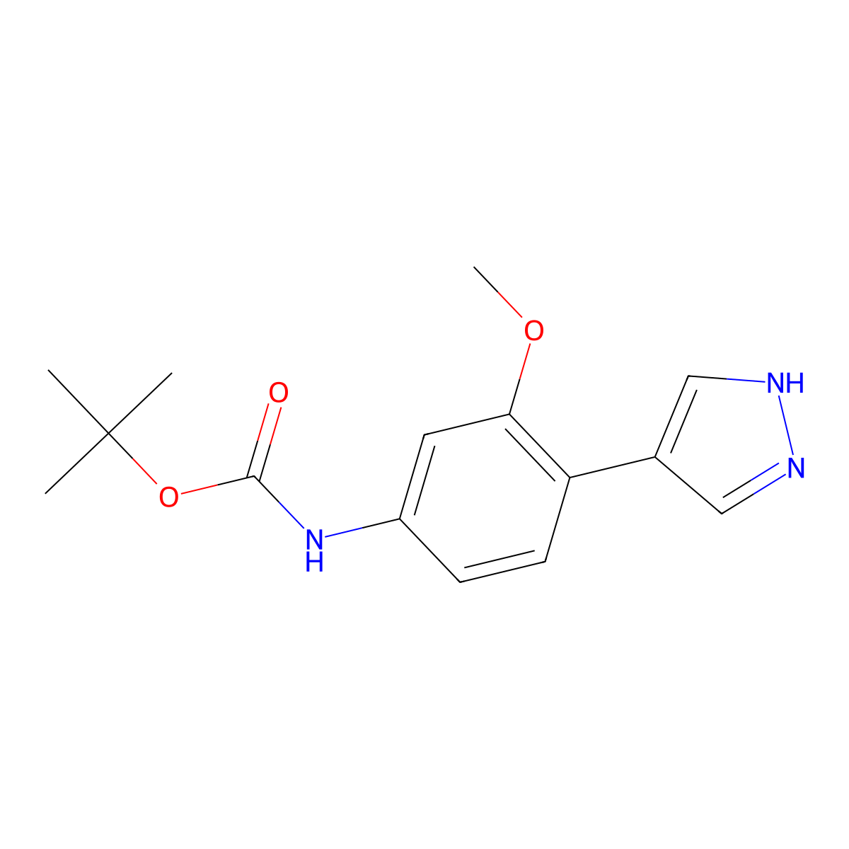 tert-butyl N-[3-methoxy-4-(1H-pyrazol-4-yl)phenyl]carbamate molecular structure, CAS 2228359-63-3