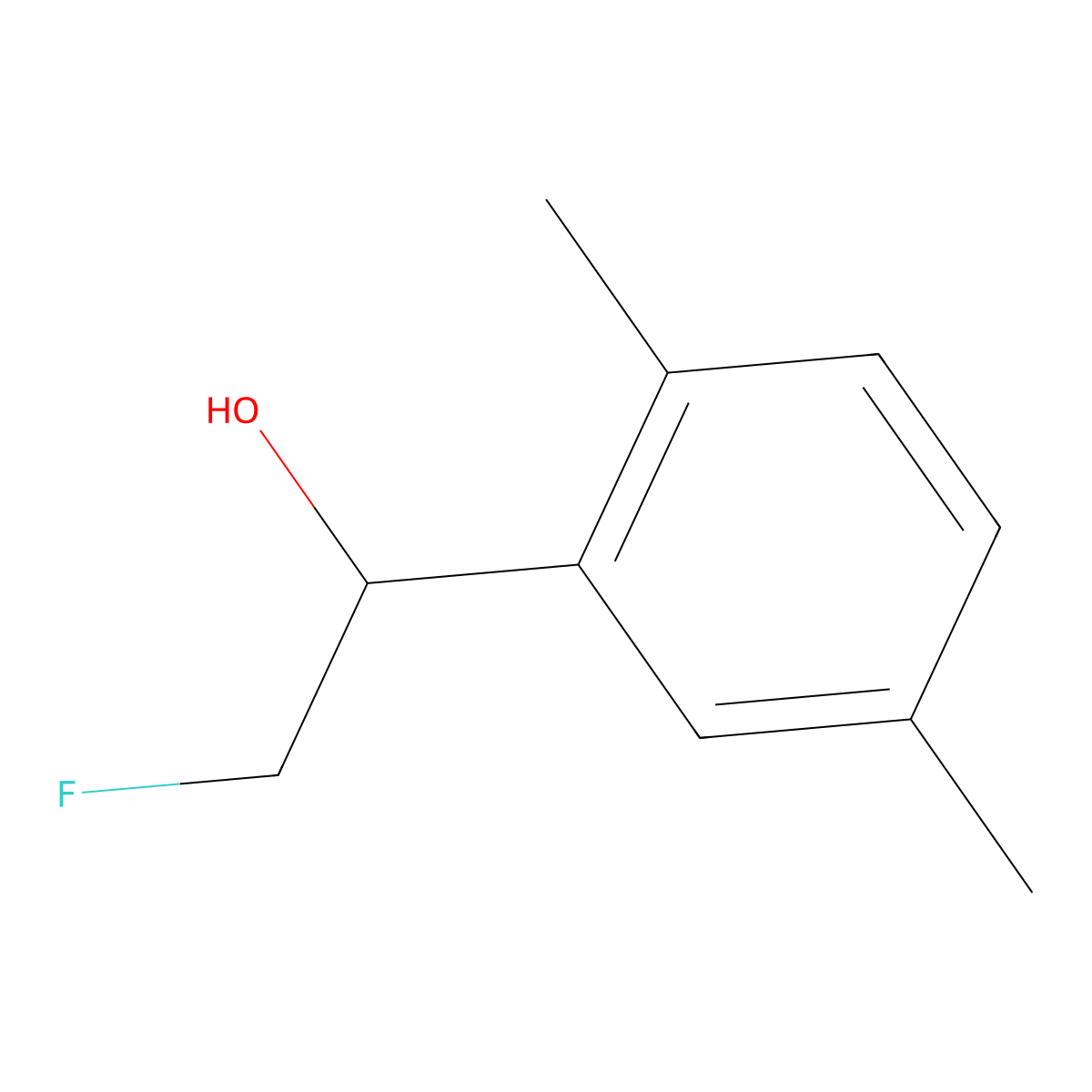1-(2,5-Dimethylphenyl)-2-fluoroethan-1-ol molecular structure, CAS 2228360-67-4