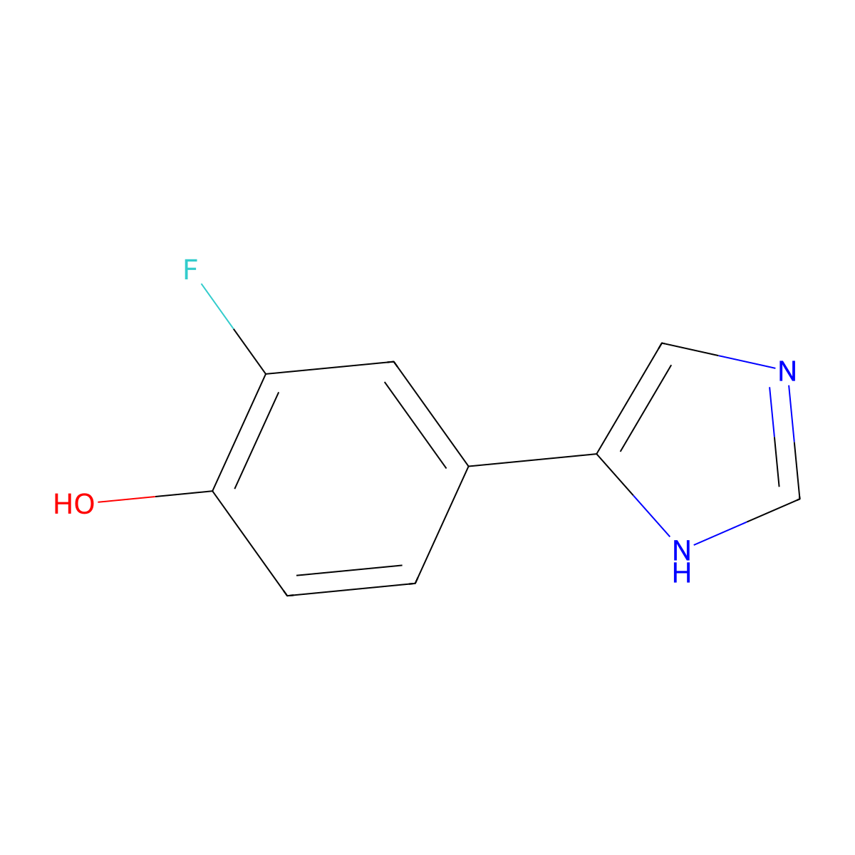 2-fluoro-4-(1H-imidazol-4-yl)phenol molecular structure, CAS 2228362-05-6