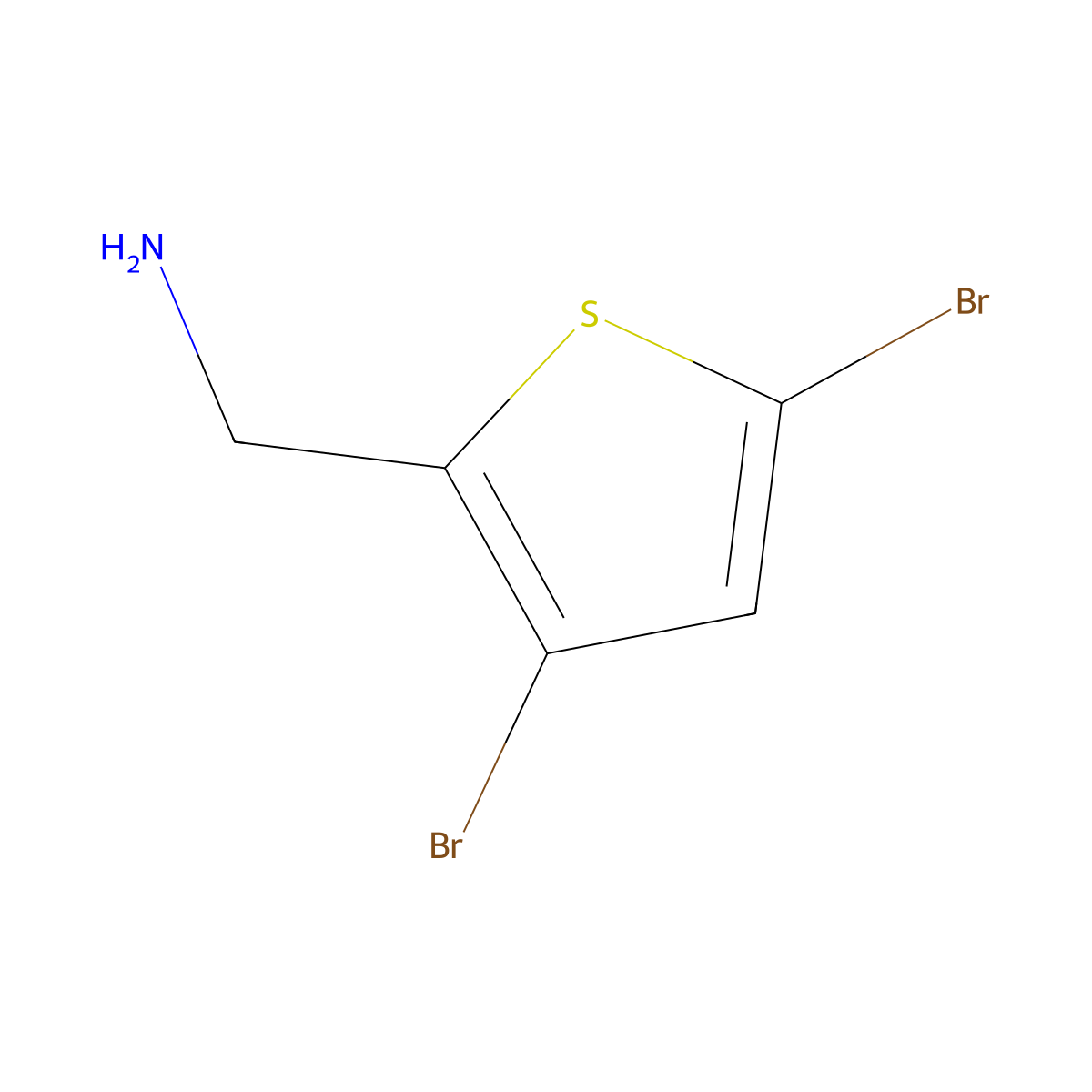 (3,5-Dibromothiophen-2-yl)methanamine molecular structure, CAS 2228362-95-4