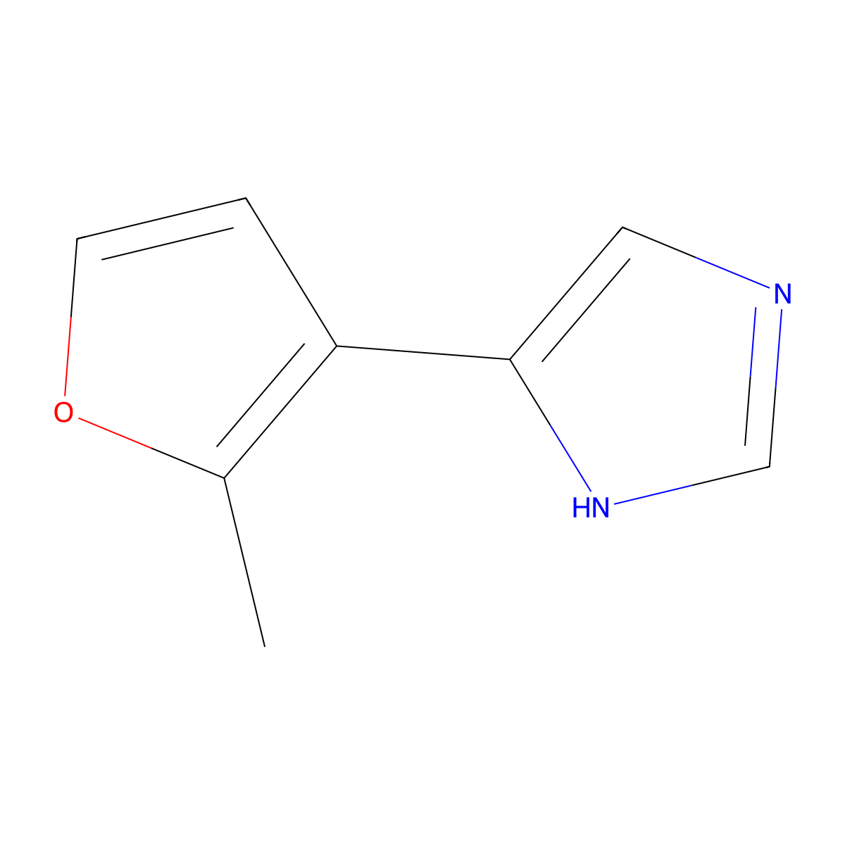 4-(2-methylfuran-3-yl)-1H-imidazole molecular structure, CAS 2228363-35-5