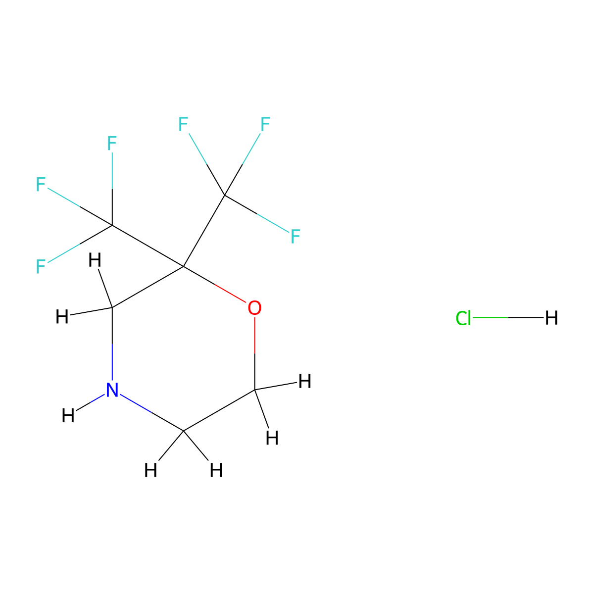 2,2-Bis(trifluoromethyl)morpholine hydrochloride molecular structure, CAS 2228364-41-6