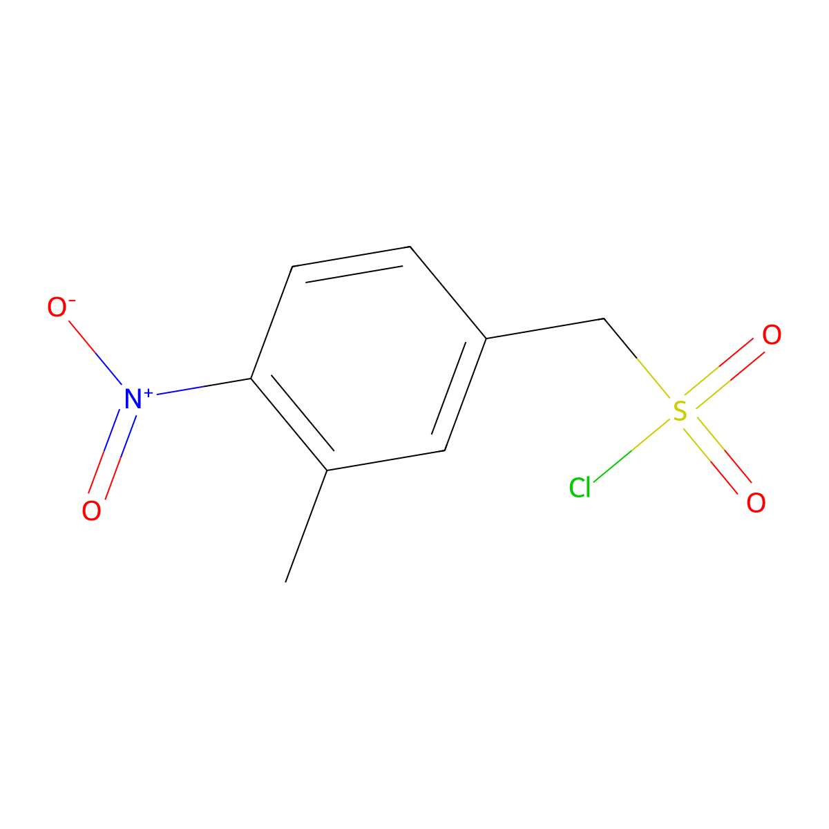 (3-Methyl-4-nitrophenyl)methanesulfonyl chloride molecular structure, CAS 2228364-47-2