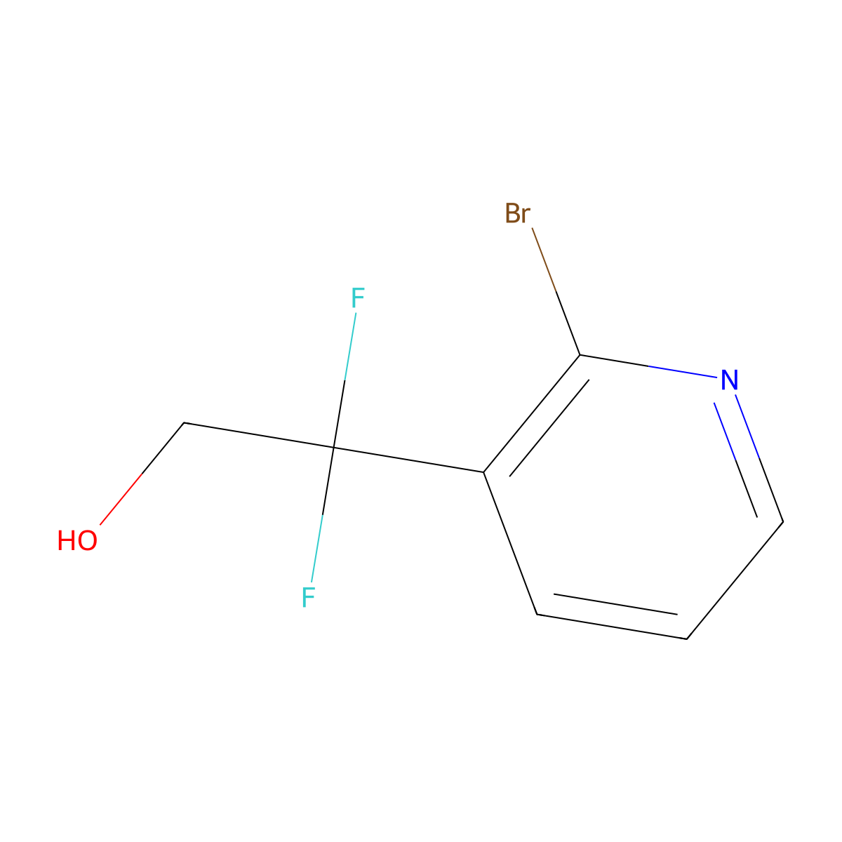 2-(2-Bromopyridin-3-yl)-2,2-difluoroethan-1-ol molecular structure, CAS 2228364-90-5