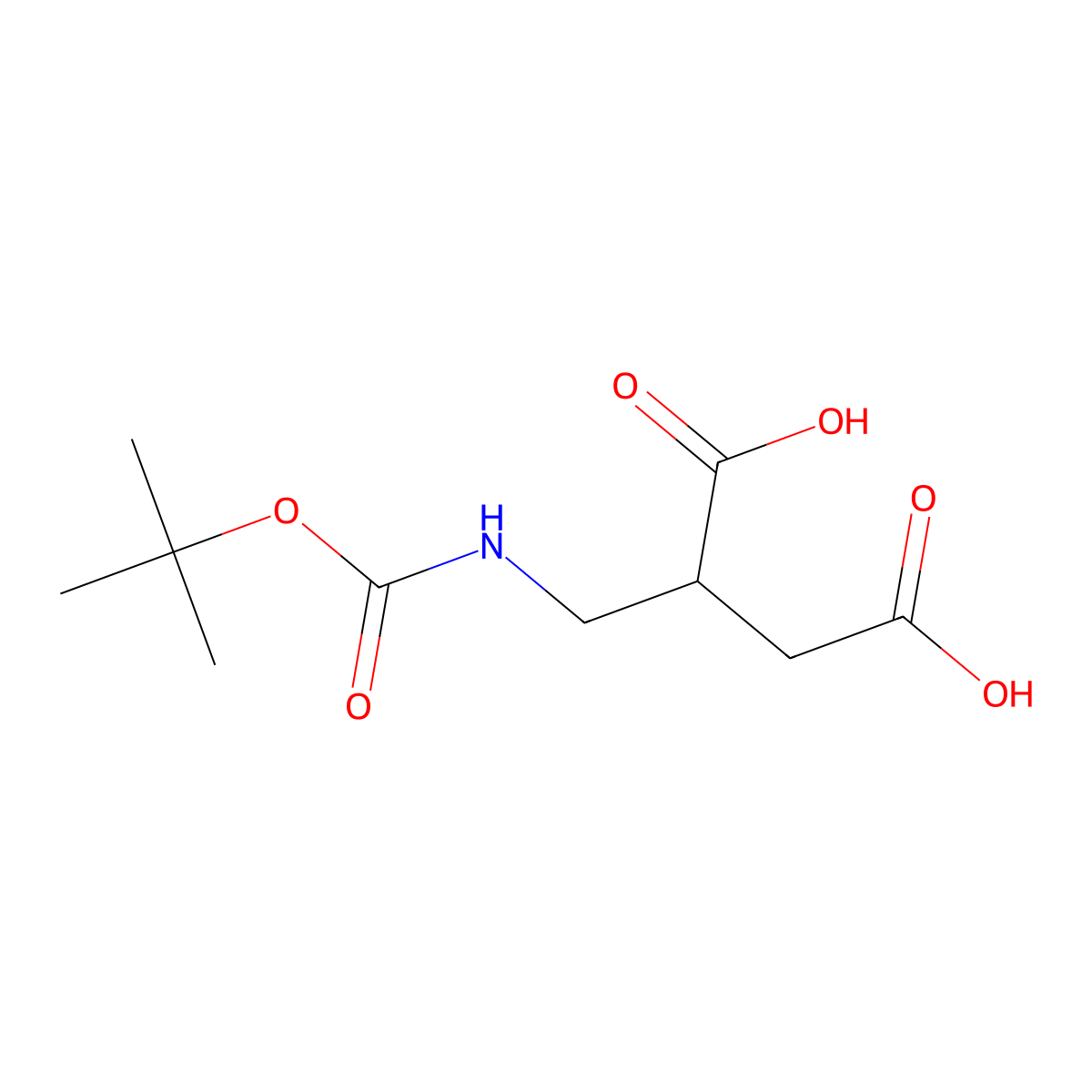 2-({[(Tert-butoxy)carbonyl]amino}methyl)butanedioic acid molecular structure, CAS 2228366-14-9