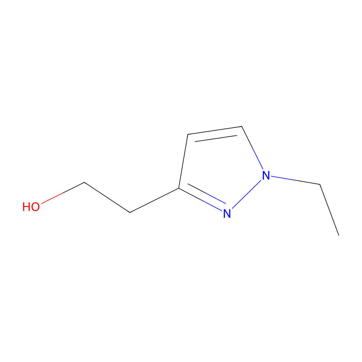 2-(1-ethyl-1H-pyrazol-3-yl)ethan-1-ol molecular structure, CAS 2228366-49-0