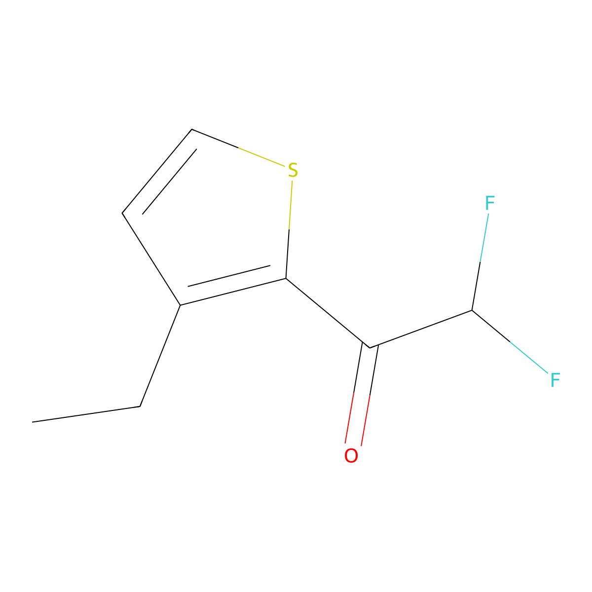 1-(3-Ethylthiophen-2-yl)-2,2-difluoroethan-1-one molecular structure, CAS 2228367-19-7