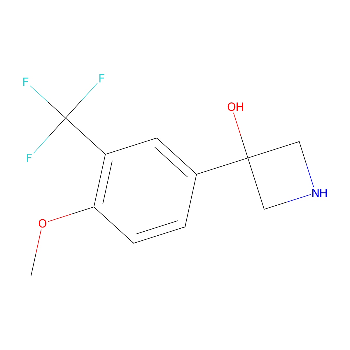 3-[4-Methoxy-3-(trifluoromethyl)phenyl]azetidin-3-ol molecular structure, CAS 2228368-17-8
