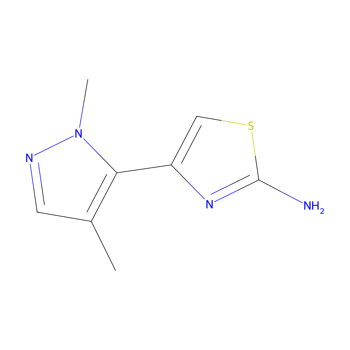 4-(1,4-dimethyl-1H-pyrazol-5-yl)-1,3-thiazol-2-amine molecular structure, CAS 2228372-47-0