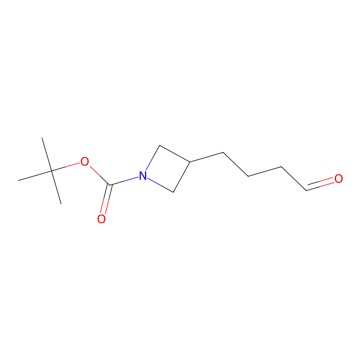 Tert-butyl 3-(4-oxobutyl)azetidine-1-carboxylate molecular structure, CAS 2228374-10-3