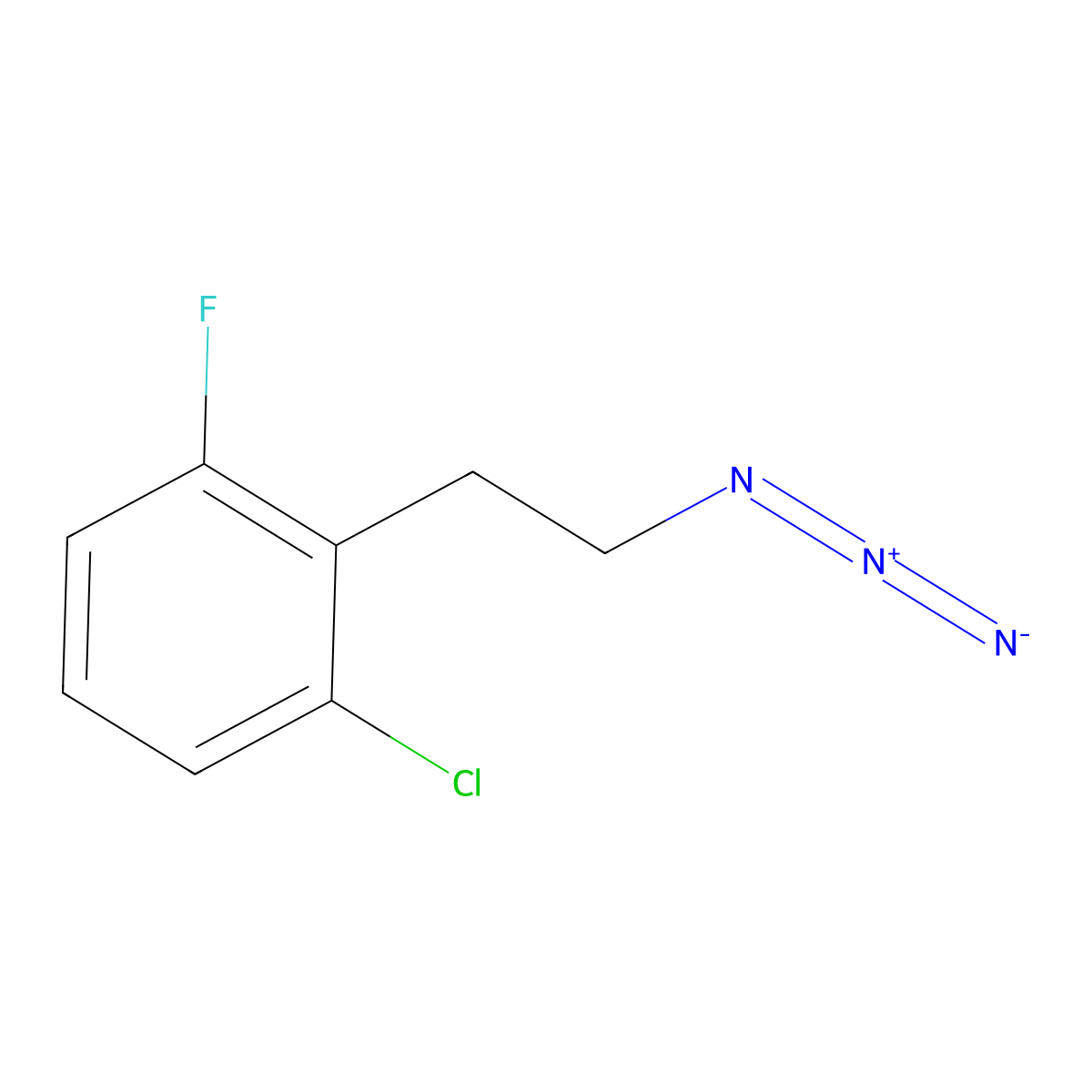 2-(2-Azidoethyl)-1-chloro-3-fluorobenzene molecular structure, CAS 2228374-31-8